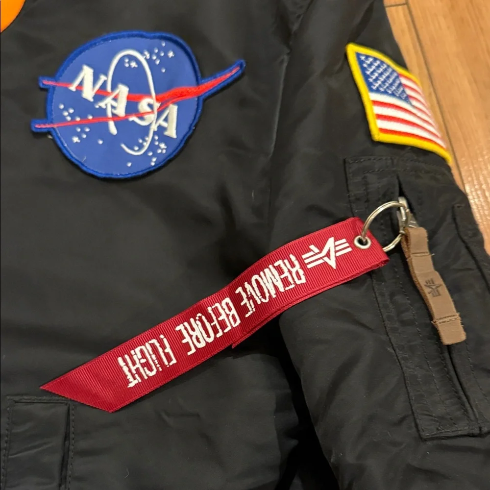Collectible 100th Anniversary Limited Space Shuttle Black NASA Bomber Jacket - Picture 3 of 9